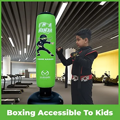 Ninja Toys for Kids,Free Standing Inflatable Kids Punching Bag Set,Boxing Bag Set incl Boxing Gloves| Toys for Boys| Birthday Gifts for Boys 4-5-6-7-8-9-10-11-12 Year Old