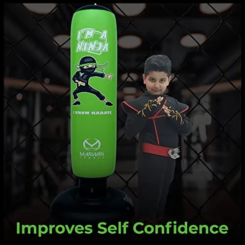 Ninja Toys for Kids,Free Standing Inflatable Kids Punching Bag Set,Boxing Bag Set incl Boxing Gloves| Toys for Boys| Birthday Gifts for Boys 4-5-6-7-8-9-10-11-12 Year Old