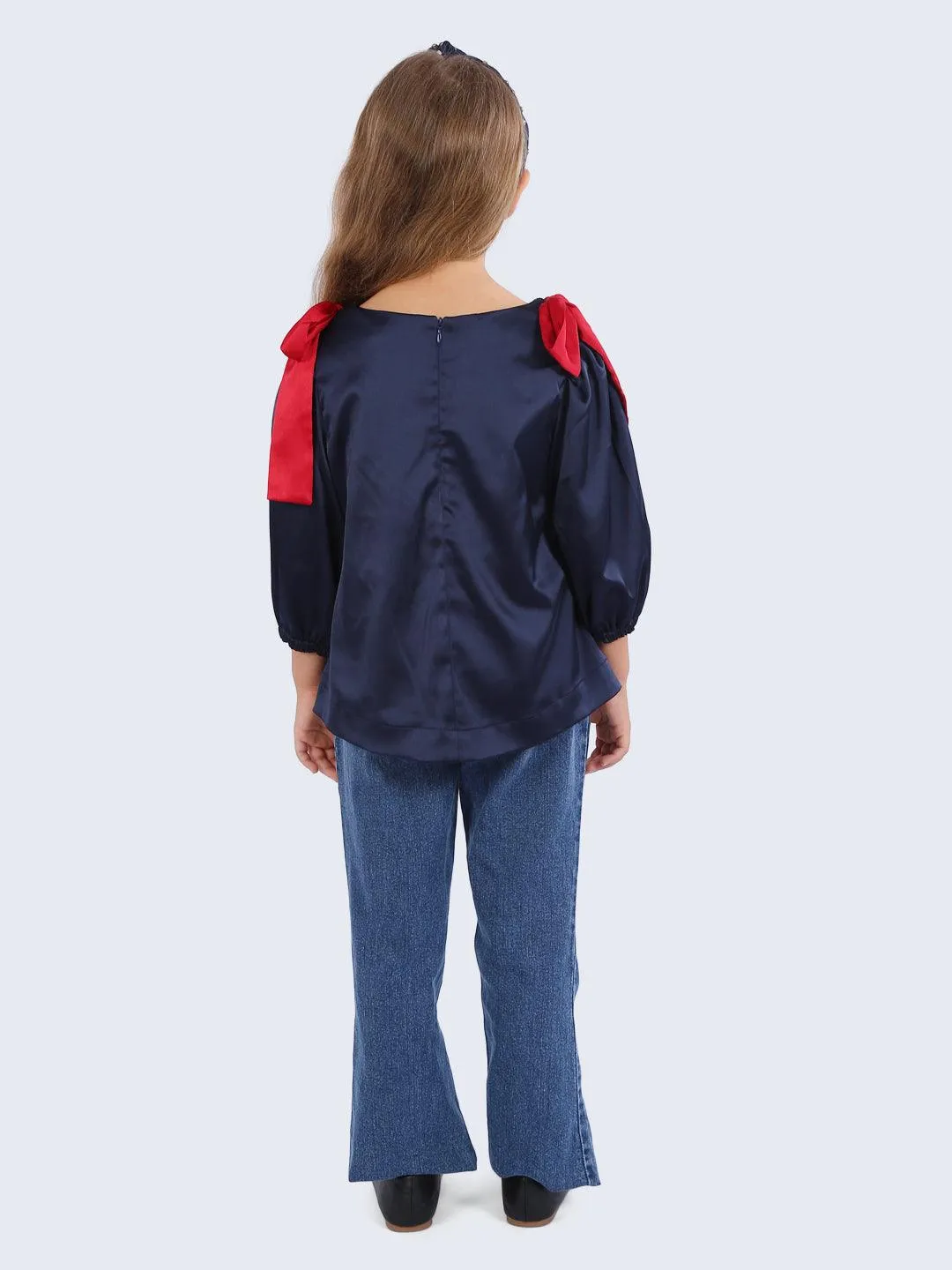 One Friday Kids Girls Blue Sequins Top
