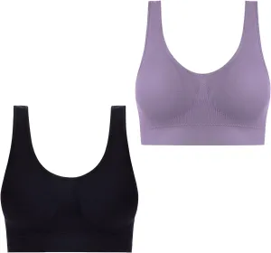 Oplxuo 2 Pack Seamless Bras for Women Comfort Wirefree Bralette Breathable Padded Bralettes Push Up Bras Everyday Bras