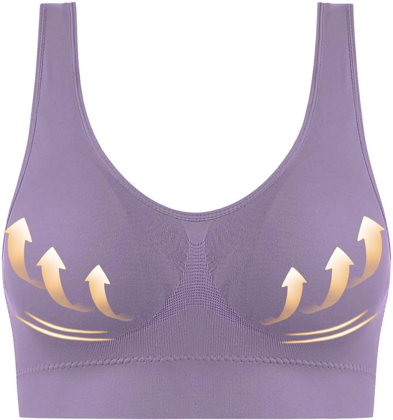 Oplxuo 2 Pack Seamless Bras for Women Comfort Wirefree Bralette Breathable Padded Bralettes Push Up Bras Everyday Bras