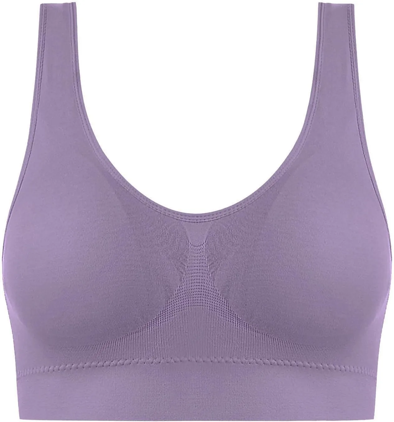 Oplxuo 2 Pack Seamless Bras for Women Comfort Wirefree Bralette Breathable Padded Bralettes Push Up Bras Everyday Bras
