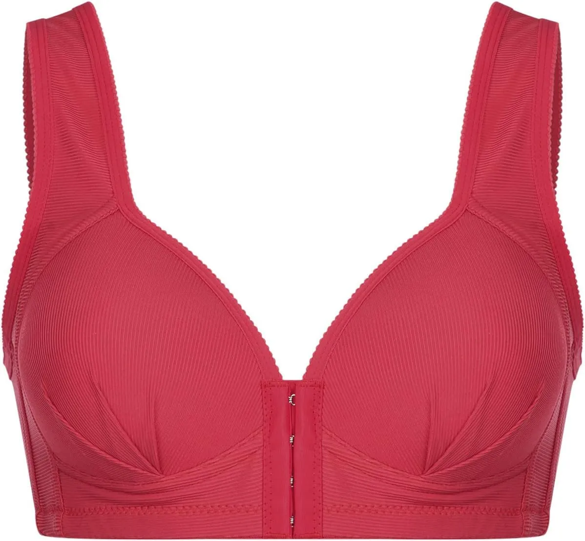 Oplxuo 3-Pack Push Up Bras for Women Wirefree Seamless Front Closure Push Up Bra Full-Coverage Invisible Comfort Bralettes