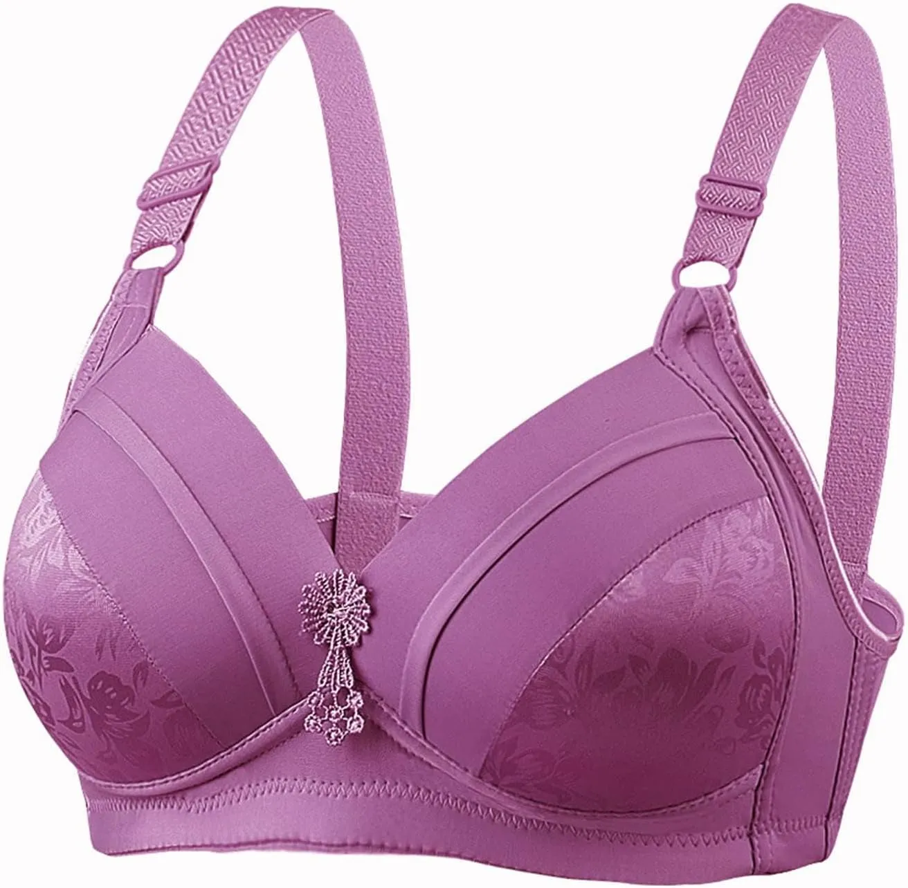 Oplxuo Bras for Women Seamless Wireless Support T-Shirt Bra Comfort Wire Free Push Up Bralettes Full Coverage Everyday Bra