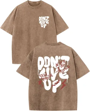 Oversized Tshirts for Men Graphic Vintage Tees Streetwear Shirts Acid Wash Tshirt Positive Letter Print Cotton Tops