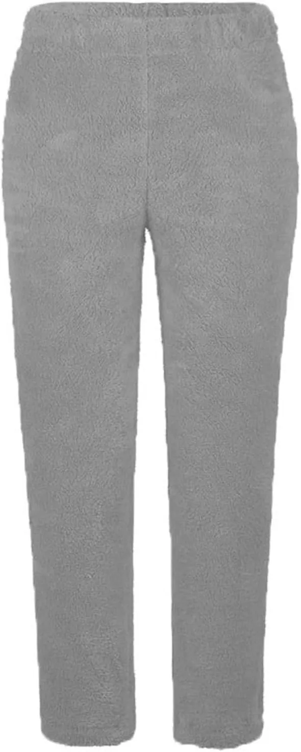 Pajama Pants Women Soft Fuzzy Fleece Low Rise Casual Lounge Track Pants Winter Warm Sleepwear Straight Leg Pj Pants