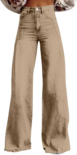Pants for Women High Waisted Jeans Sweatpants Plus Size Wide Leg with