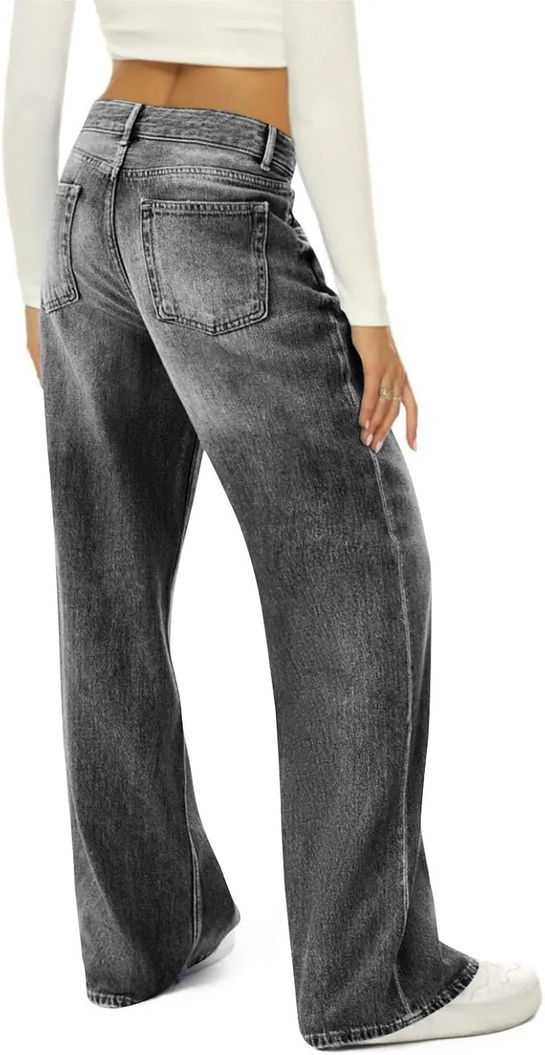 Pants for Women High Waisted Jeans Sweatpants Plus Size Wide Leg with