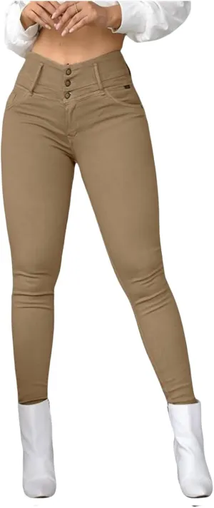 Pants for Women High Waisted-Rise Colored Stretch Skinny Distressed Jeans Casual Skinny Leggings Work Pant with Pocket