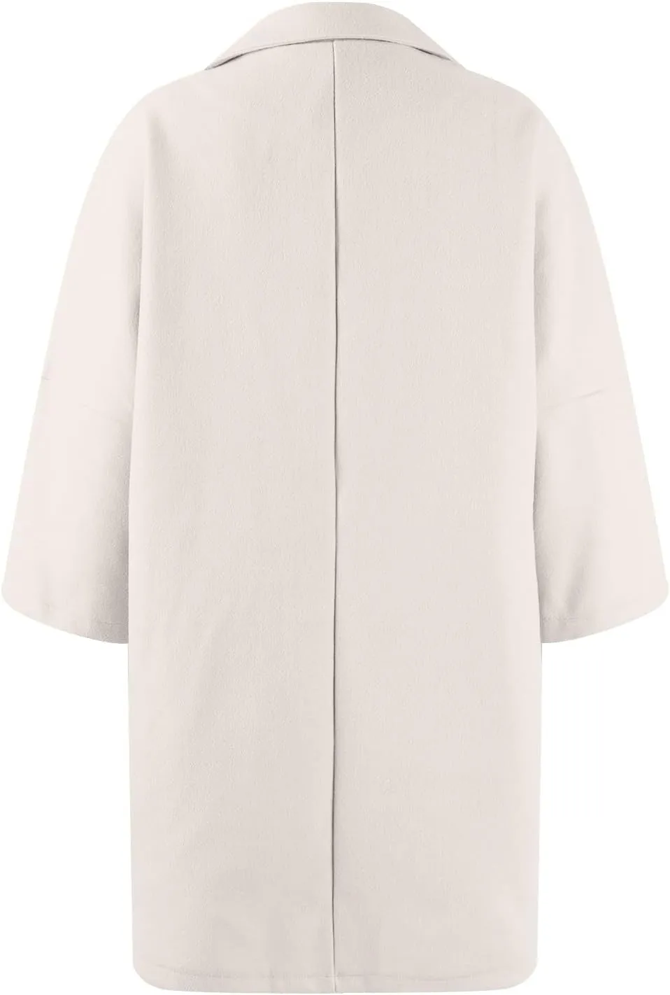Pea Coats for Women Trendy Lapel Neck 3/4 Sleeve Button Coats Winter Double Breasted Wool Coats with Pockets