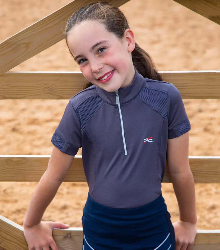 PEI Remisa Girls Technical Riding Shirt (Grey)