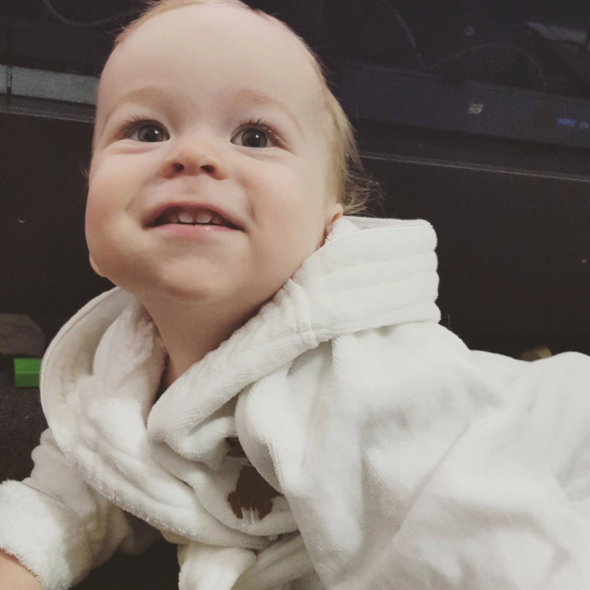 Personalised White Hooded Baby Bathrobe