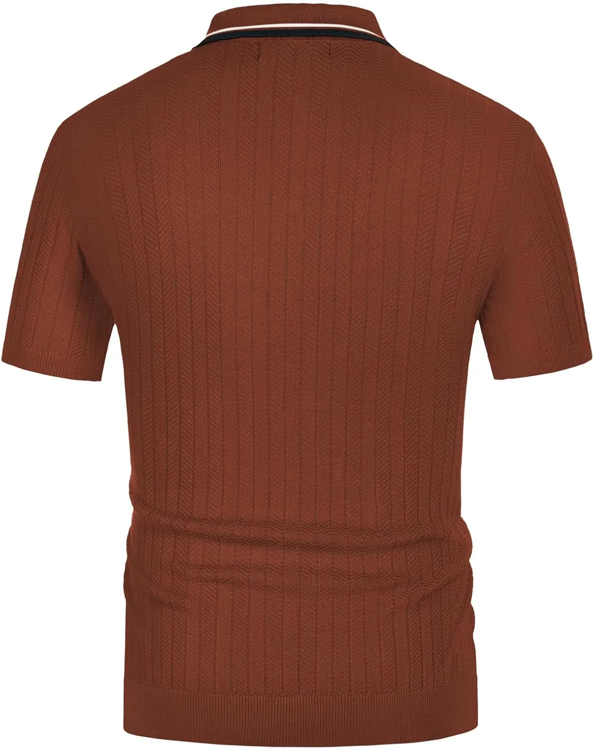 PJ PAUL JONES Mens Knitted Polo Shirts Short Sleeve Textured Pullover Golf Polo T Shirts