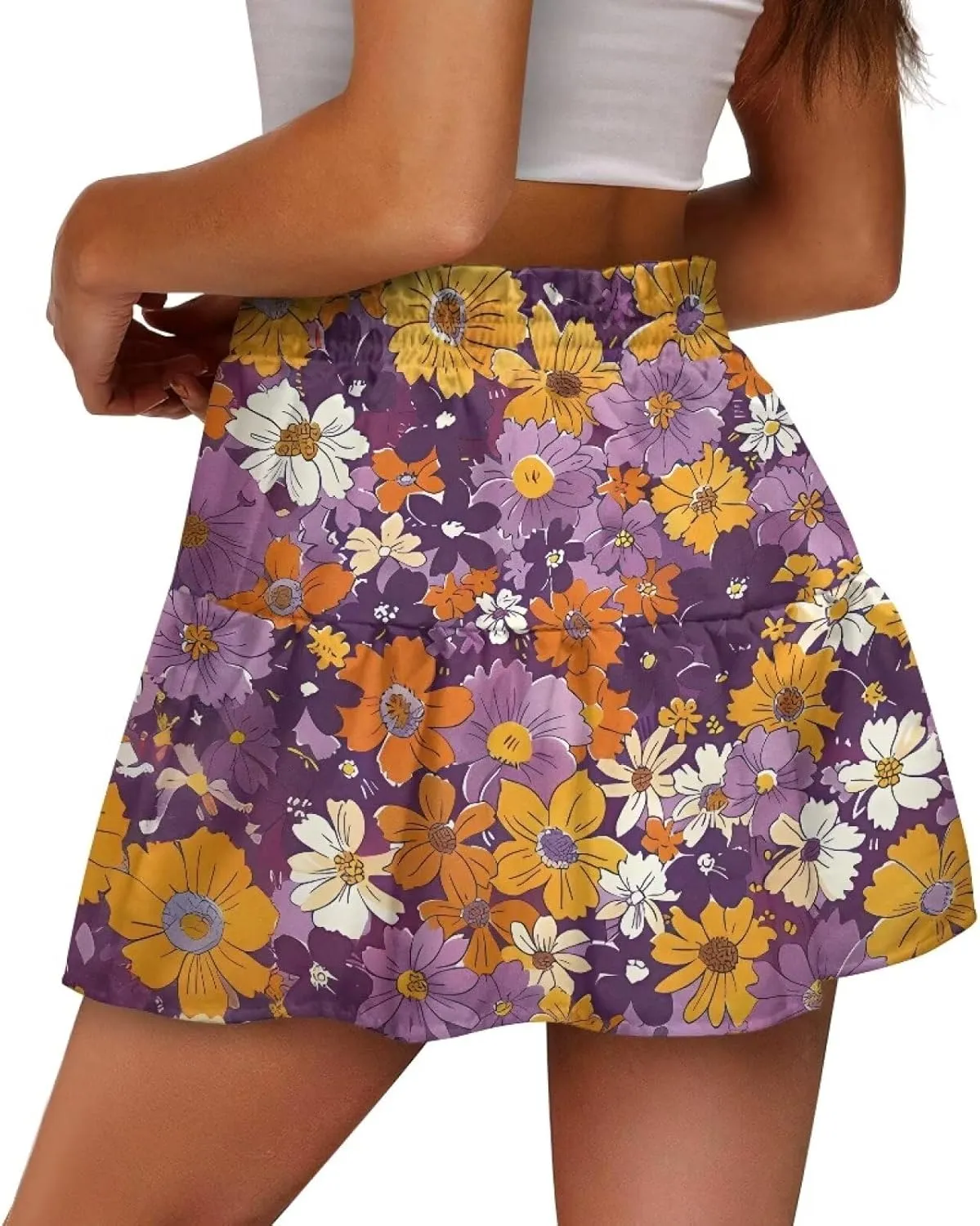 Pleated Skirts for Women Layered Pleated Skater Skirt for Women