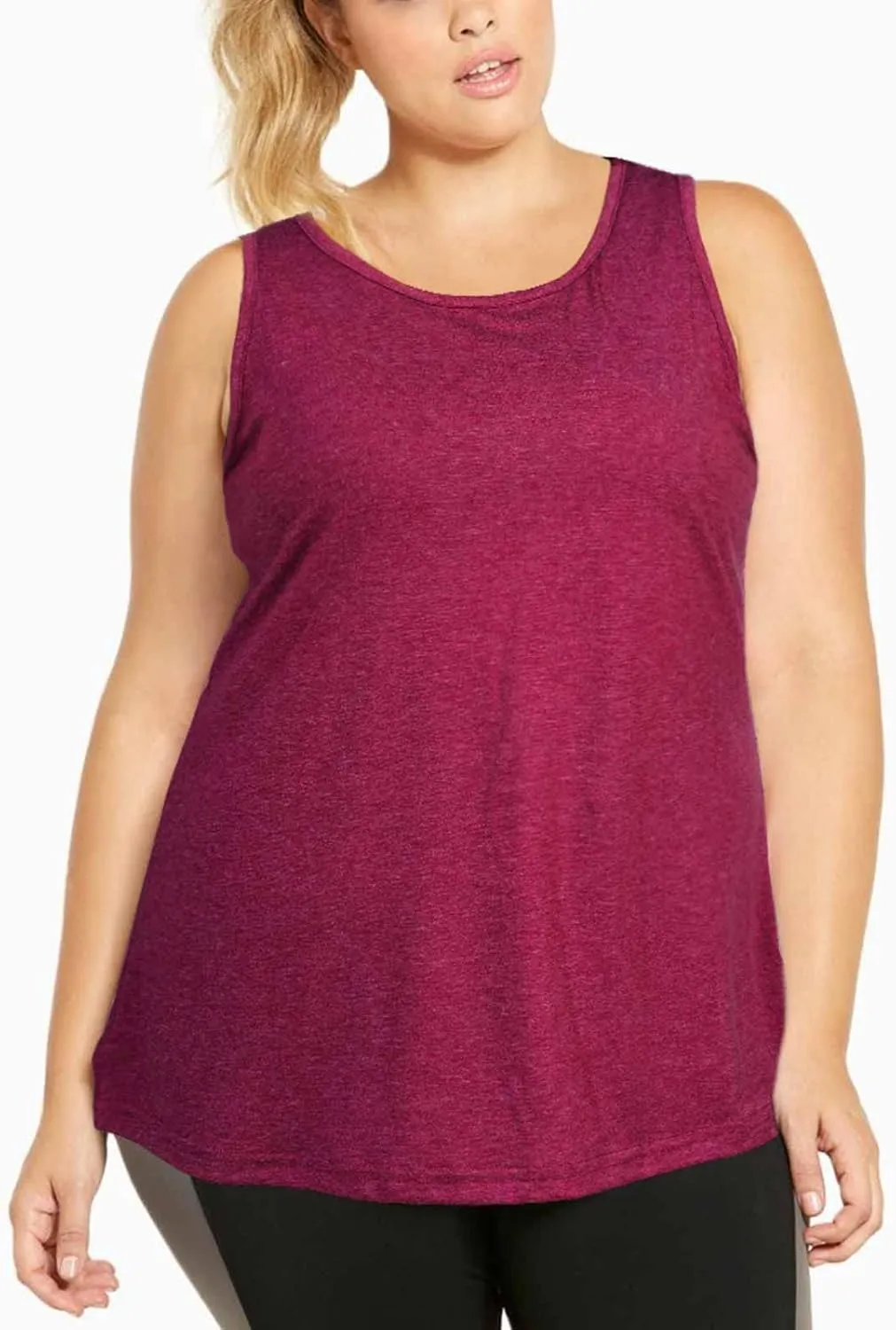 Plus Size Tank Tops for Women Summer Sleeveless Workout Tank Tops Scoop Necklines T-Shirts Casual Loose