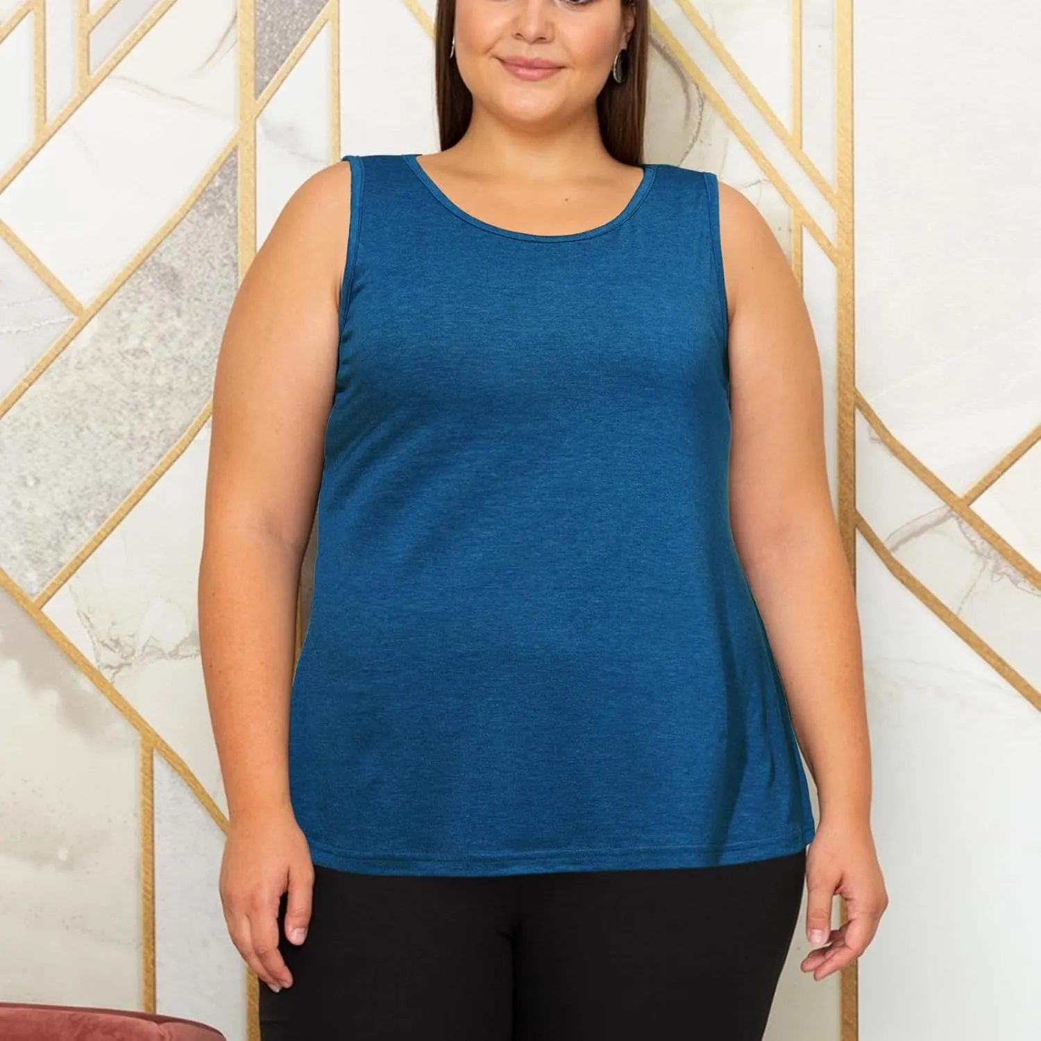 Plus Size Tank Tops for Women Summer Sleeveless Workout Tank Tops Scoop Necklines T-Shirts Casual Loose