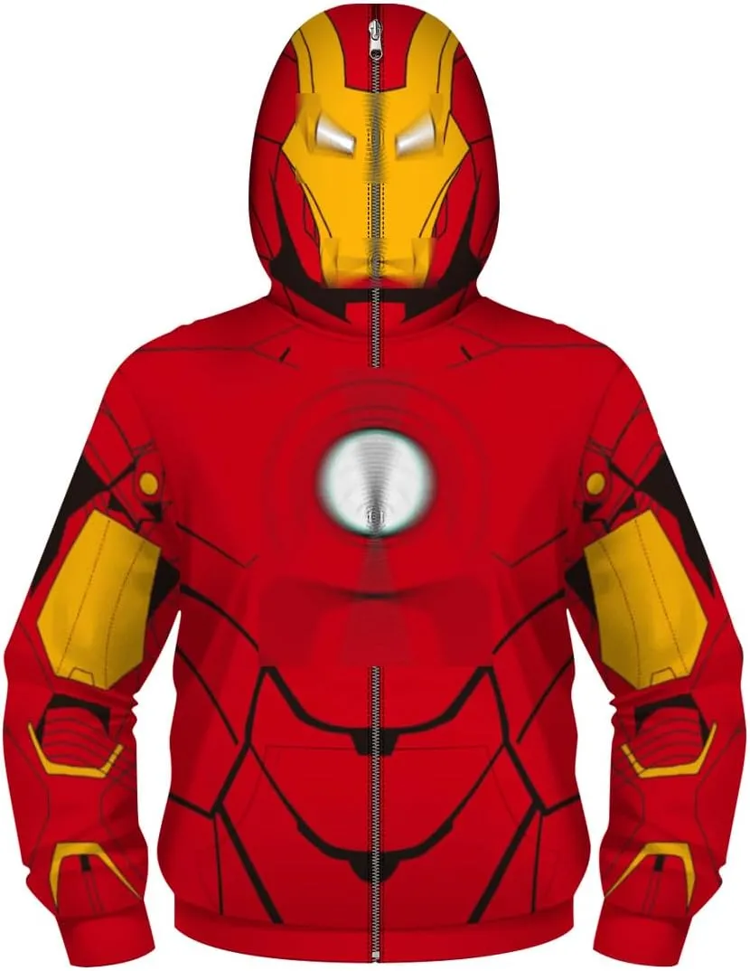 Plustrong Kids Boys Teen Full Zip Up Hoodie Halloween Cosplay Sweatshirts Jackets Costumes for Boys
