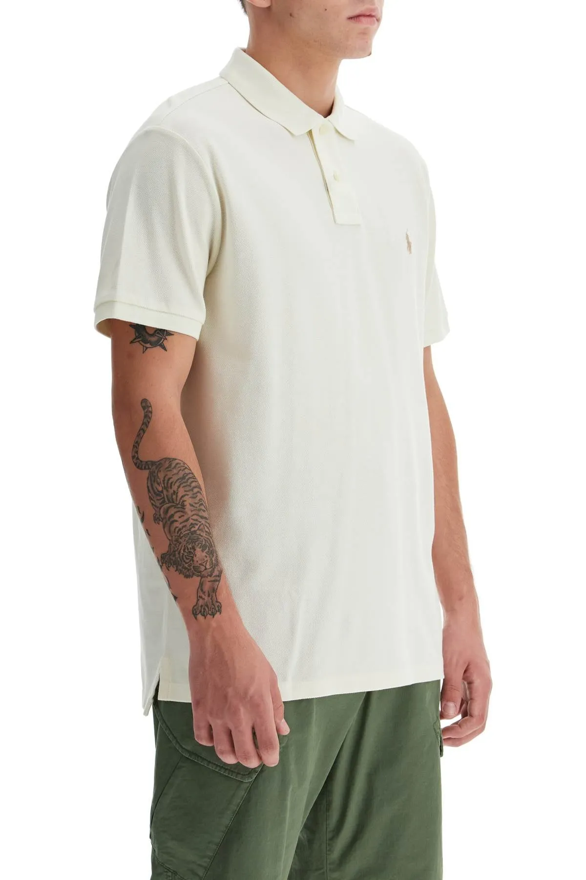 polo shirt with embroidered pony 710680784372 PARCHMENT CREAM/C8634