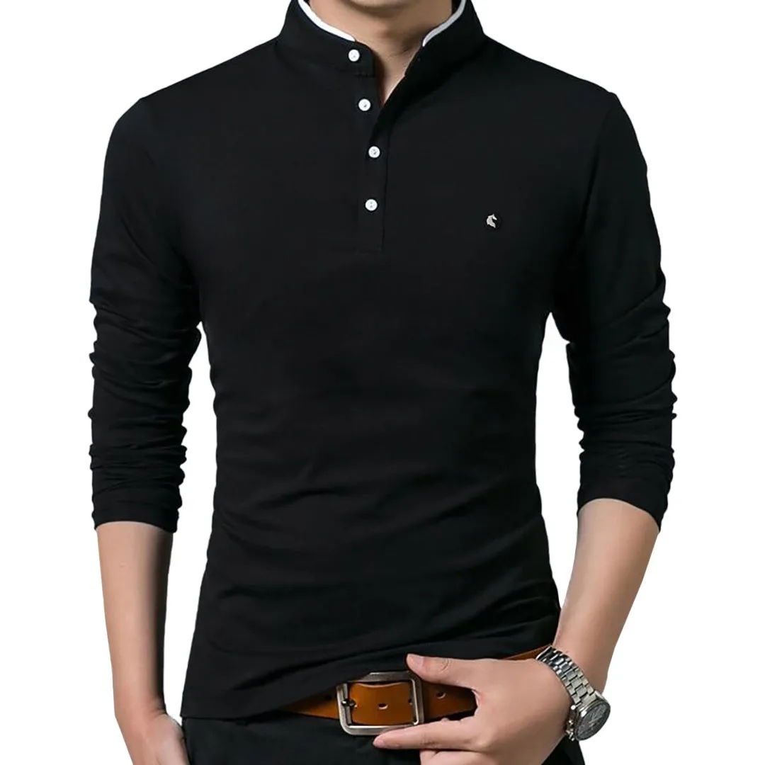 Pologize™ Logo Business Mandarin Collar Polo Shirt