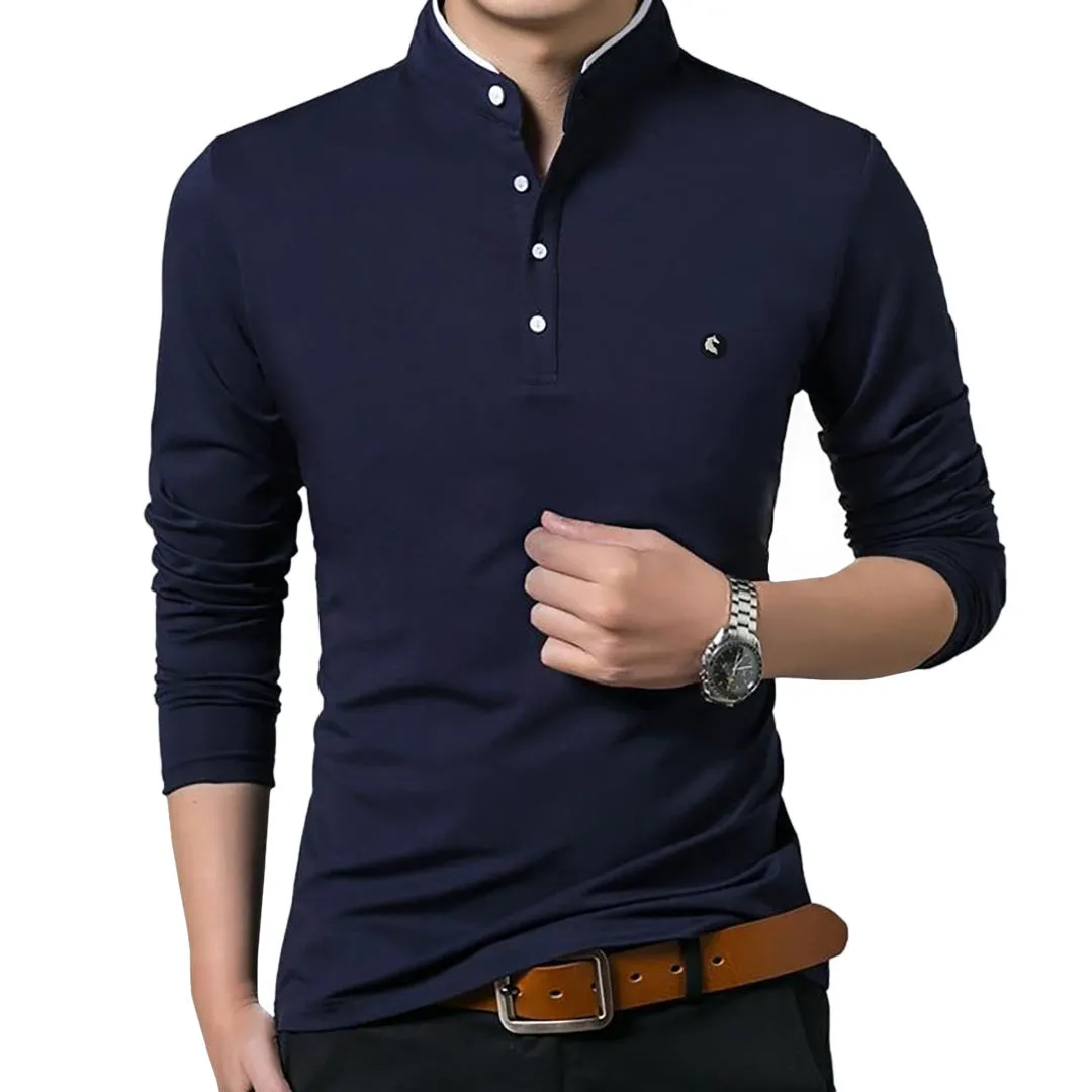 Pologize™ Logo Business Mandarin Collar Polo Shirt