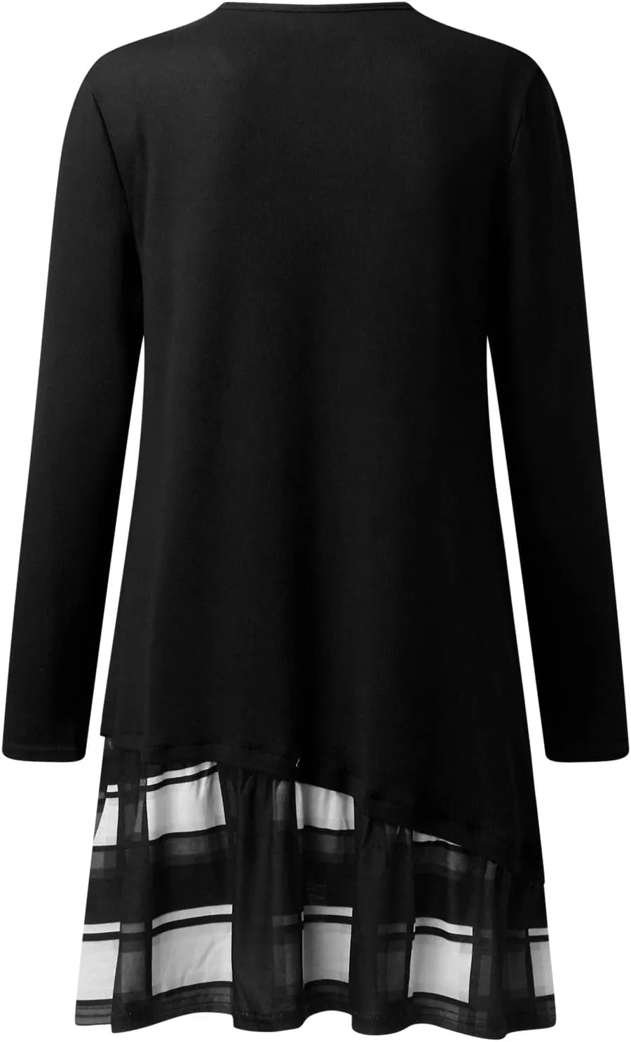 Preppy Shift Dresses for Women 2025 Casual Long Sleeve V Neck Graduation Dress Vacation Girls Night Out Outfits for Women