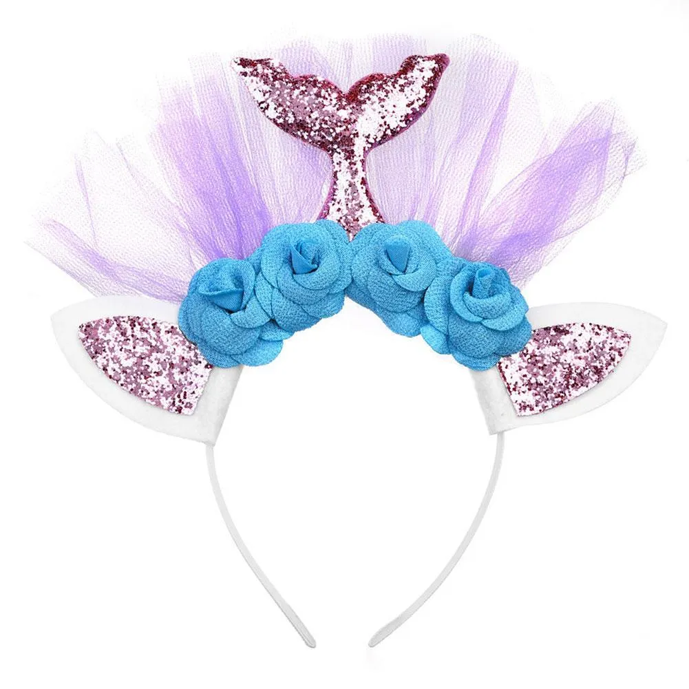 Princess Girls Mermaid Tutu Dress Kids Sparkle Sequin Purple Starfish Birthday Party Dresses Halloween Costume