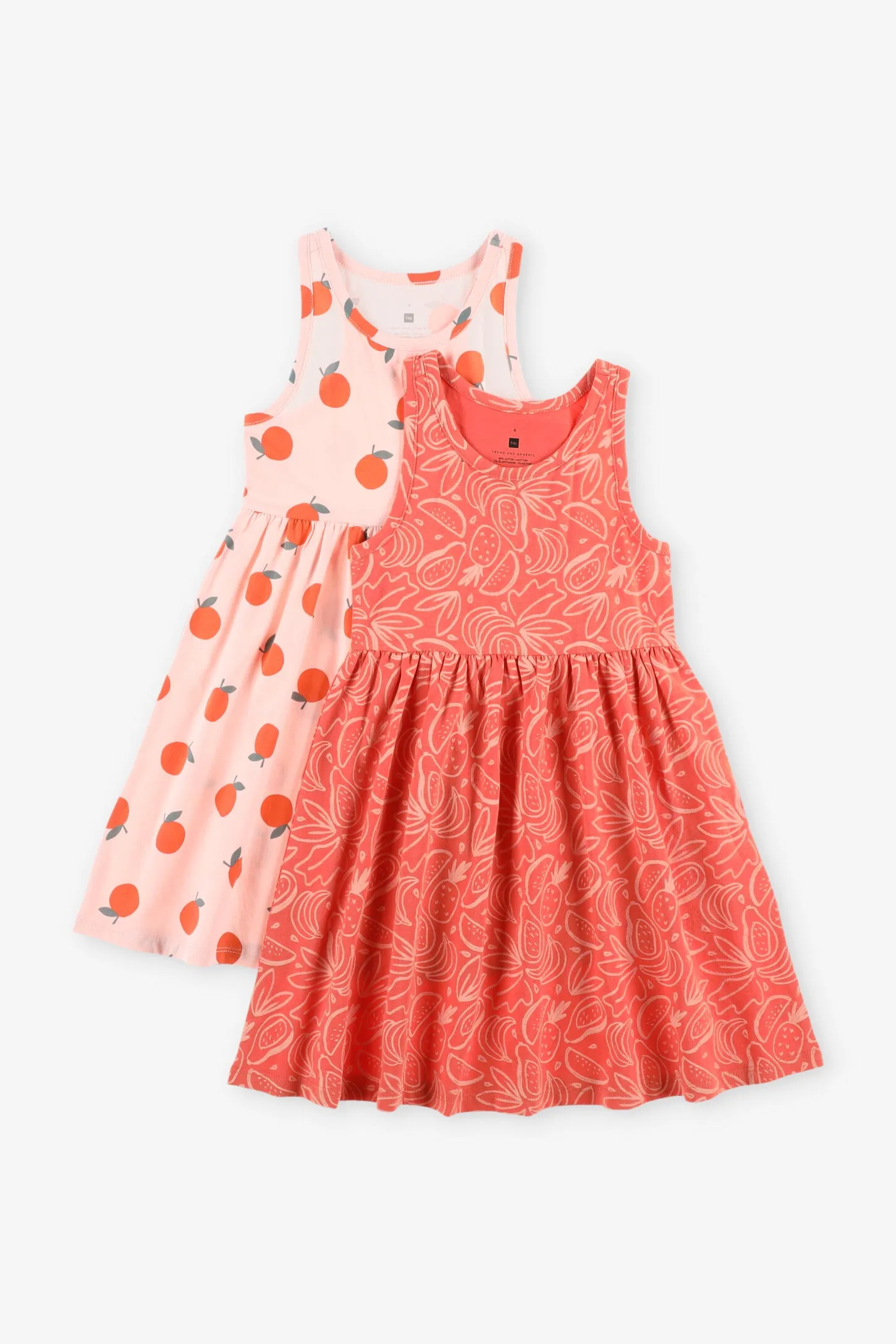 Prix pop, Lot de 2 robes à volants en coton - Enfant fille