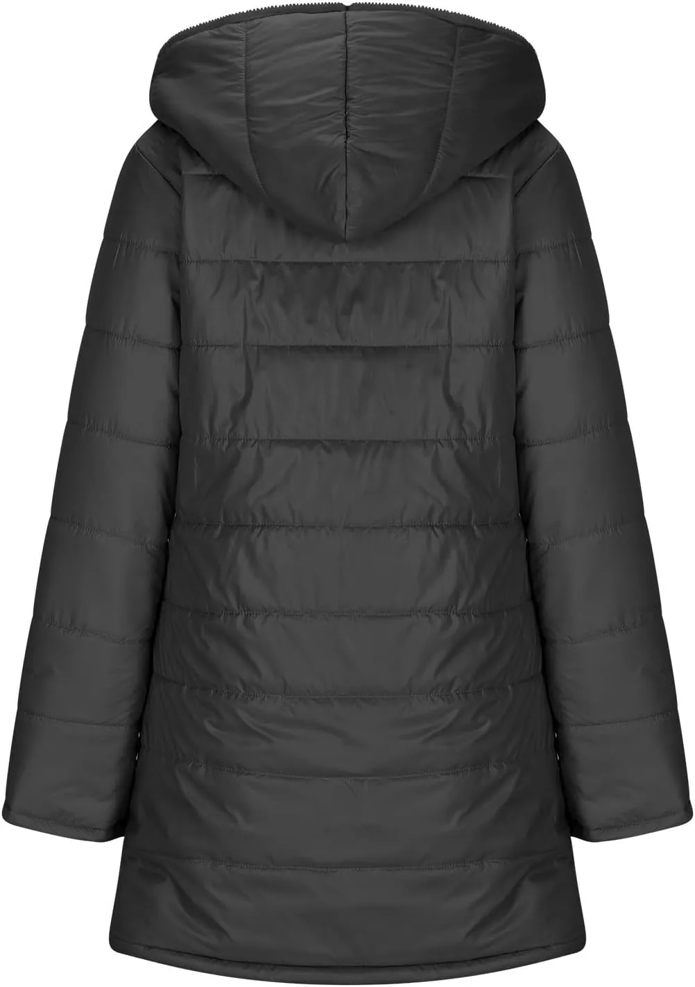 Puffer Jacket Womens Tops Mid Length Sherpa Lined Quilted Parkas Thicken Lightweight Hoodies Coats Windproof Outerwear