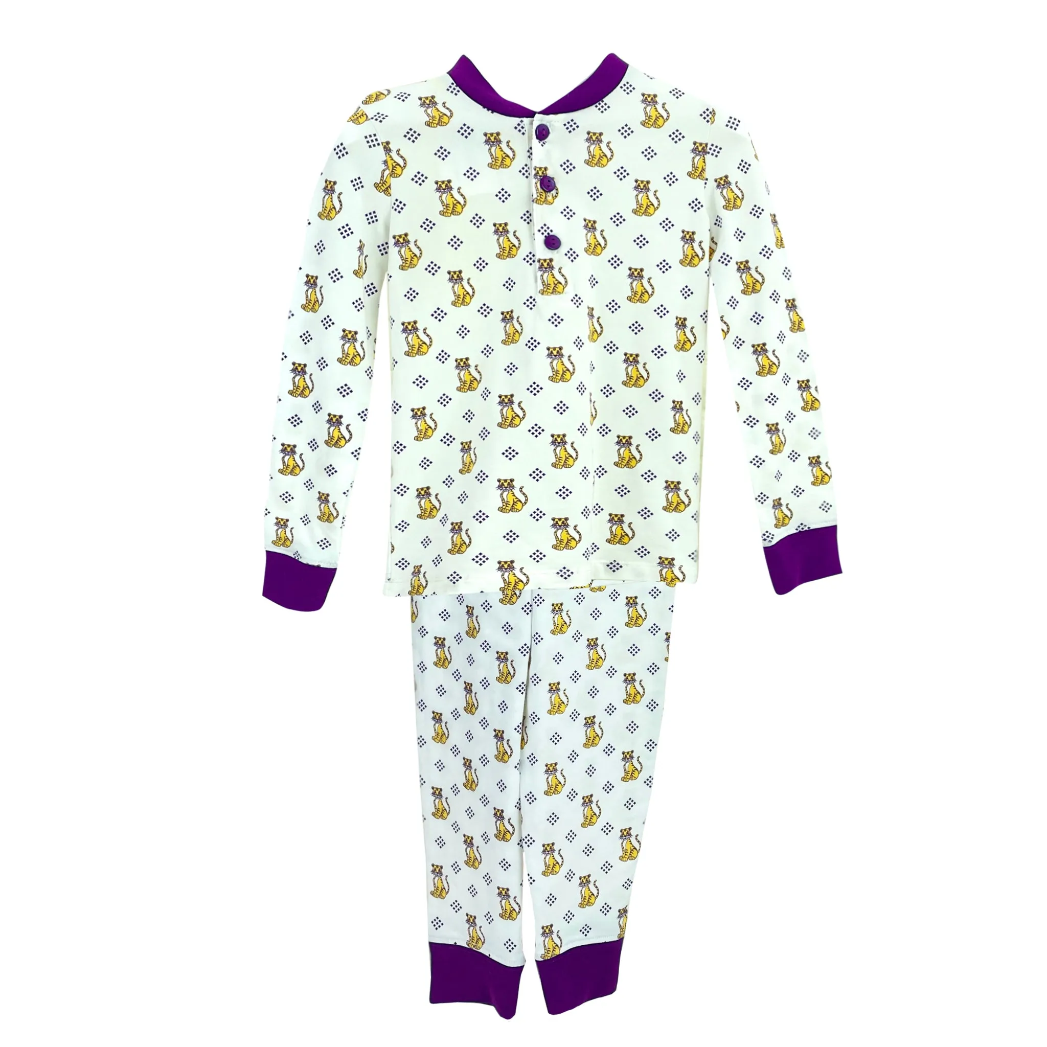 Purple Tiger Boy Pajamas Set