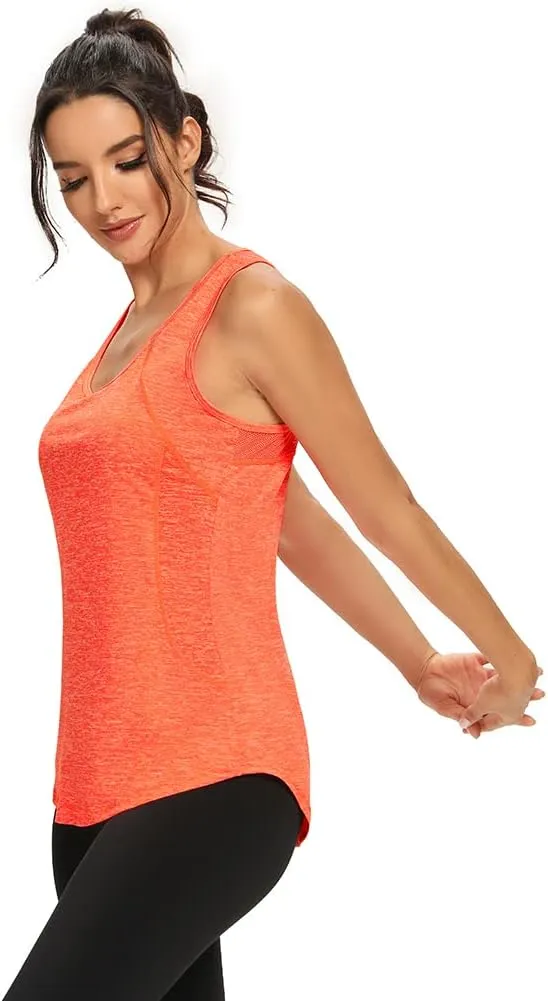 Quccefods Workout Tank Tops for Women Sleeveless Athletic Yoga Shirts Mesh Racerback Tank Tops Gym Workout Clothes