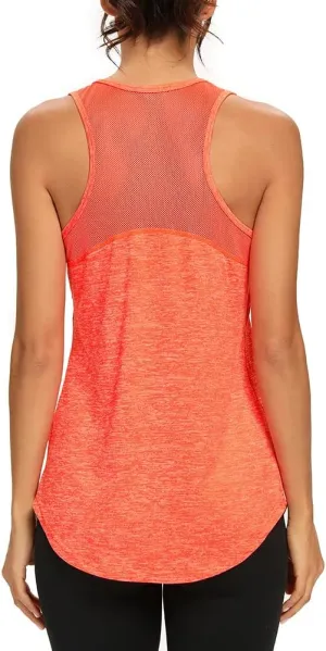 Quccefods Workout Tank Tops for Women Sleeveless Athletic Yoga Shirts Mesh Racerback Tank Tops Gym Workout Clothes