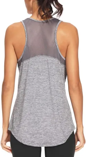 Quccefods Workout Tank Tops for Women Sleeveless Athletic Yoga Shirts Mesh Racerback Tank Tops Gym Workout Clothes