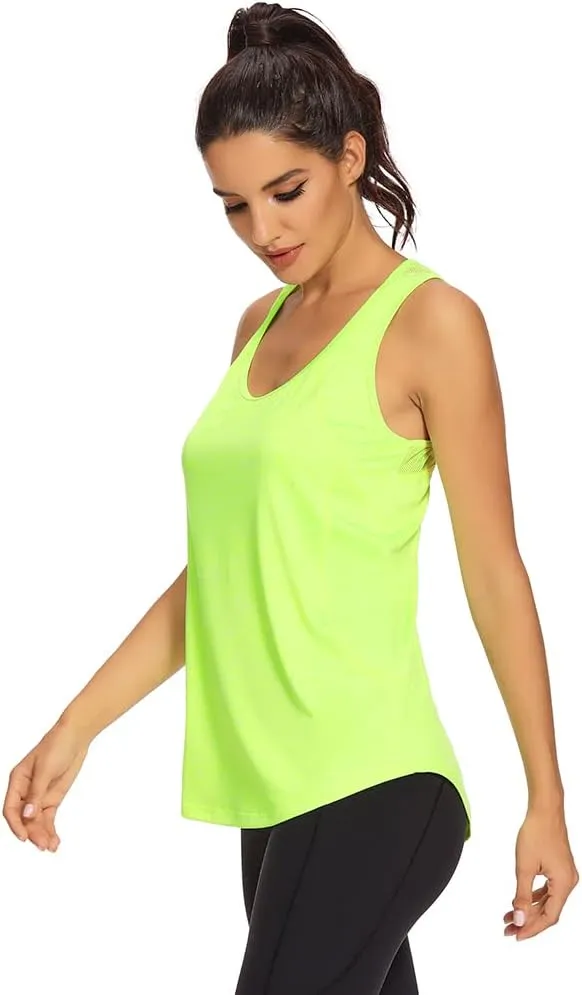Quccefods Workout Tank Tops for Women Sleeveless Athletic Yoga Shirts Mesh Racerback Tank Tops Gym Workout Clothes