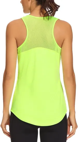 Quccefods Workout Tank Tops for Women Sleeveless Athletic Yoga Shirts Mesh Racerback Tank Tops Gym Workout Clothes