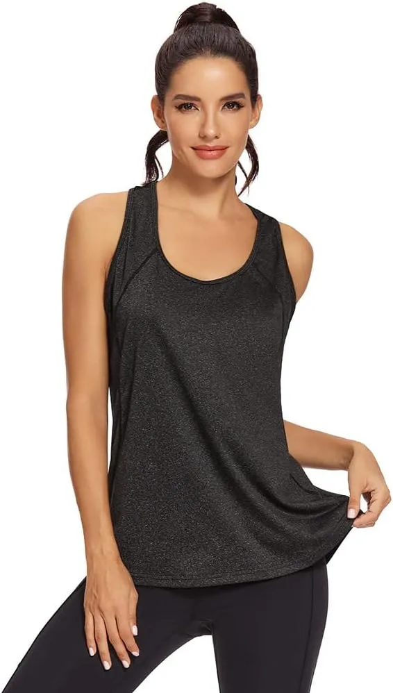 Quccefods Workout Tank Tops for Women Sleeveless Athletic Yoga Shirts Mesh Racerback Tank Tops Gym Workout Clothes