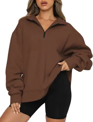 Quenny Half Zip Sweatshirts Cropped Hoodies casual top pullover long sleeved sweatshirt hoodie
