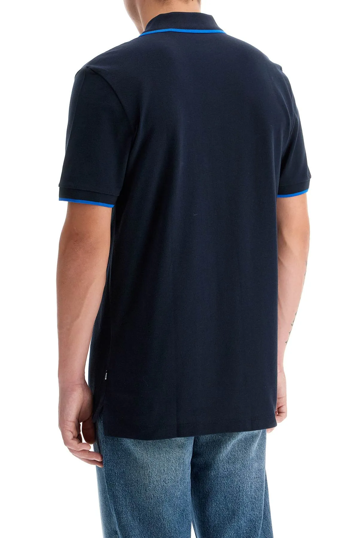 "contrast trim parlay polo shirt 50494697 DARK BLUE