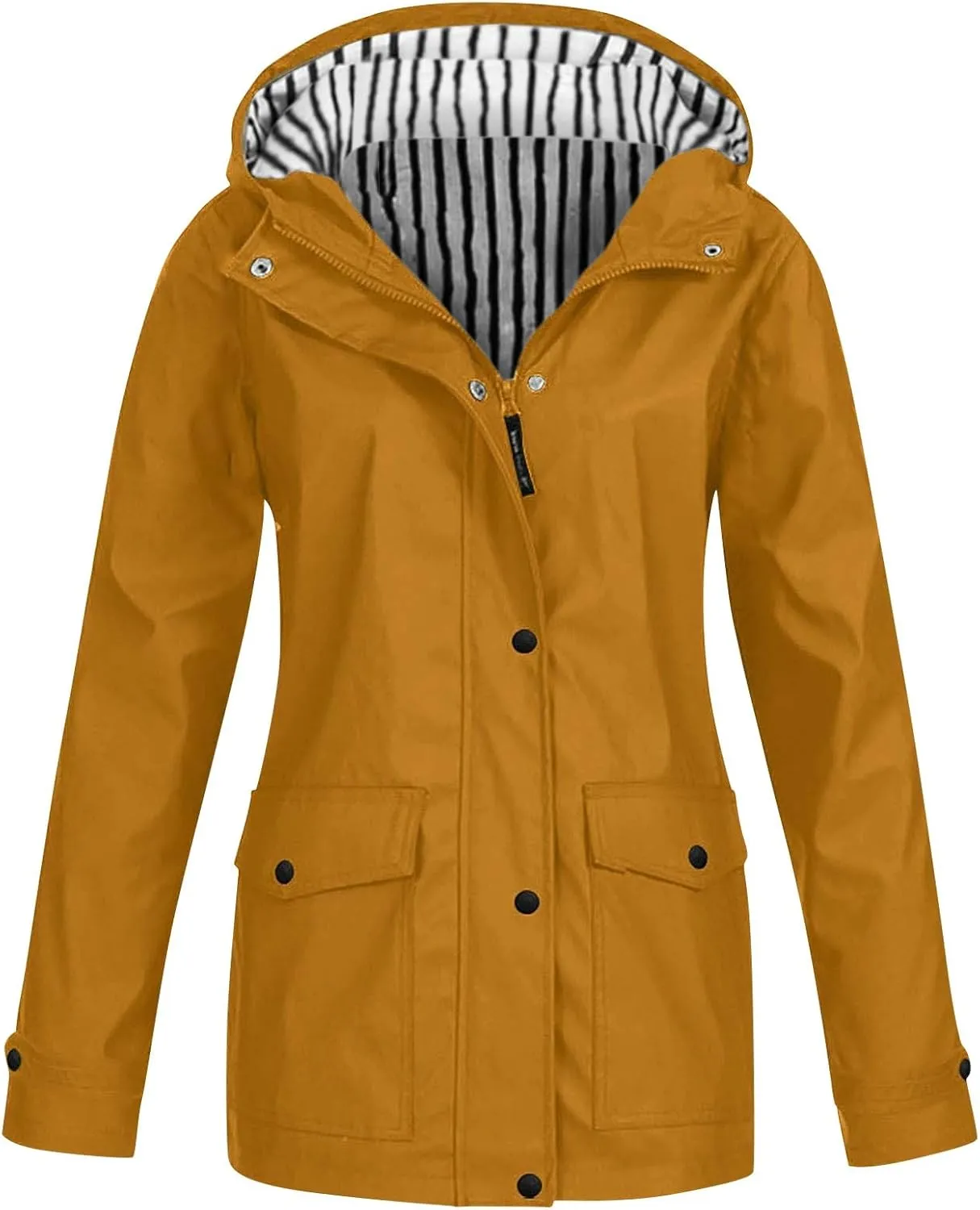 Rain Jacket for Women Zip Up Casual Hoodies Windbreaker Waterproof Coat Travel Long Sleeve Hiking Autumn Jacketes