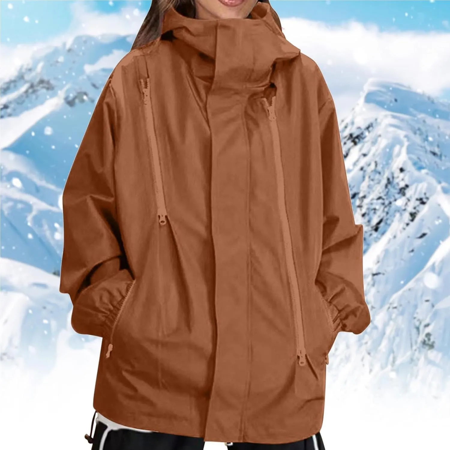 Rain Jacket Men Women Lightweight Packable Hooded Rain Coat Waterproof Windbreaker Active Outdoor Hiking Trench Coats