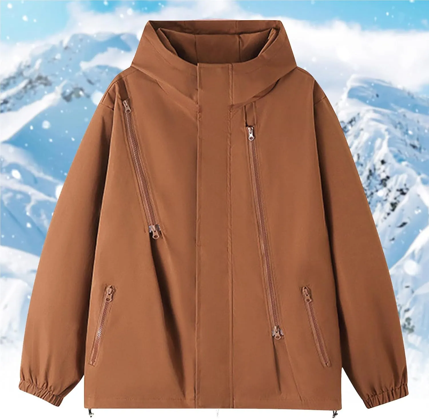 Rain Jacket Men Women Lightweight Packable Hooded Rain Coat Waterproof Windbreaker Active Outdoor Hiking Trench Coats