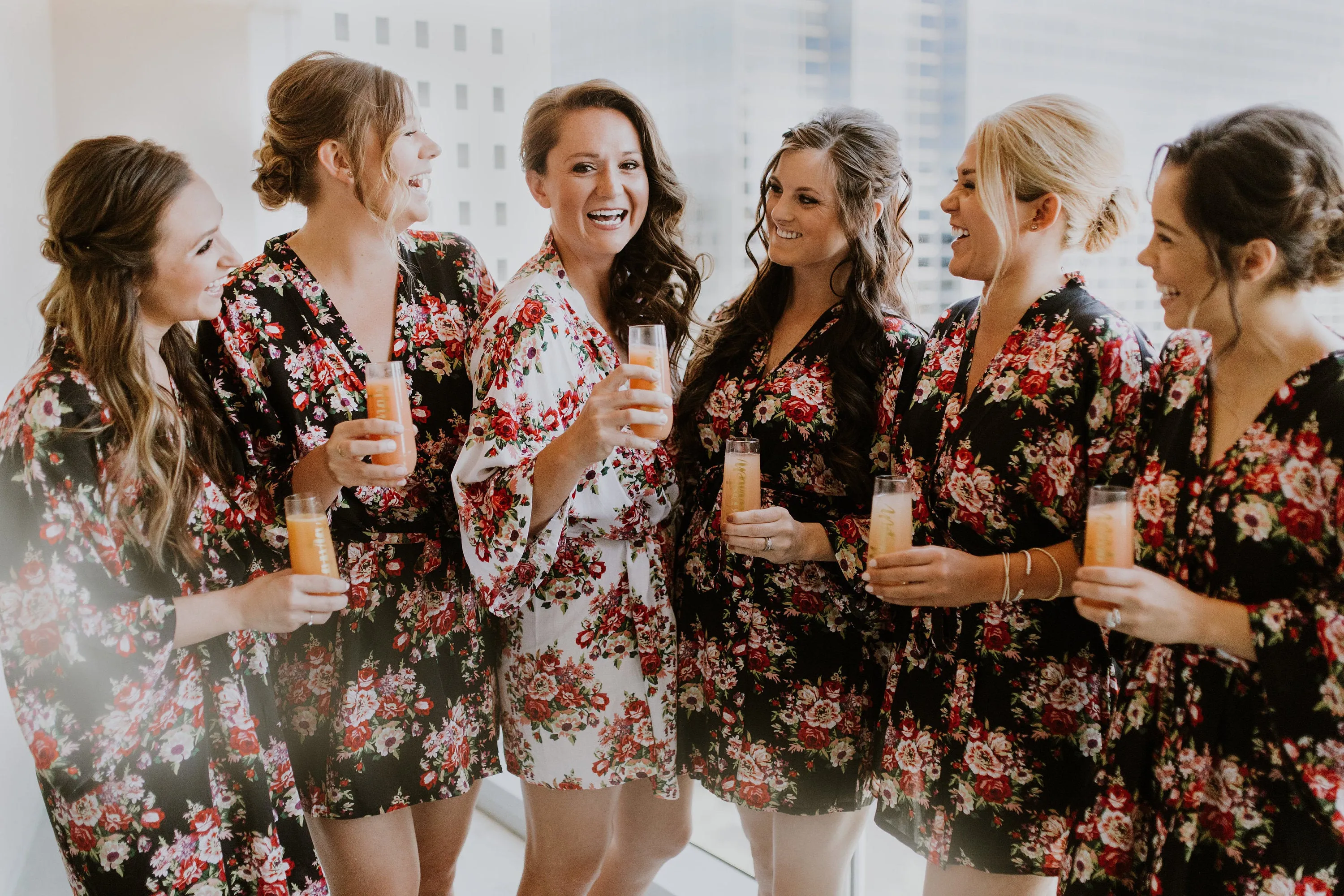 Ready to Ship Set of 8 Bridesmaids Robes, Floral Bridesmaids Robes, Cotton Bridesmaids Robes, Kimono Robes, Flower Girl & Plus Size Robes