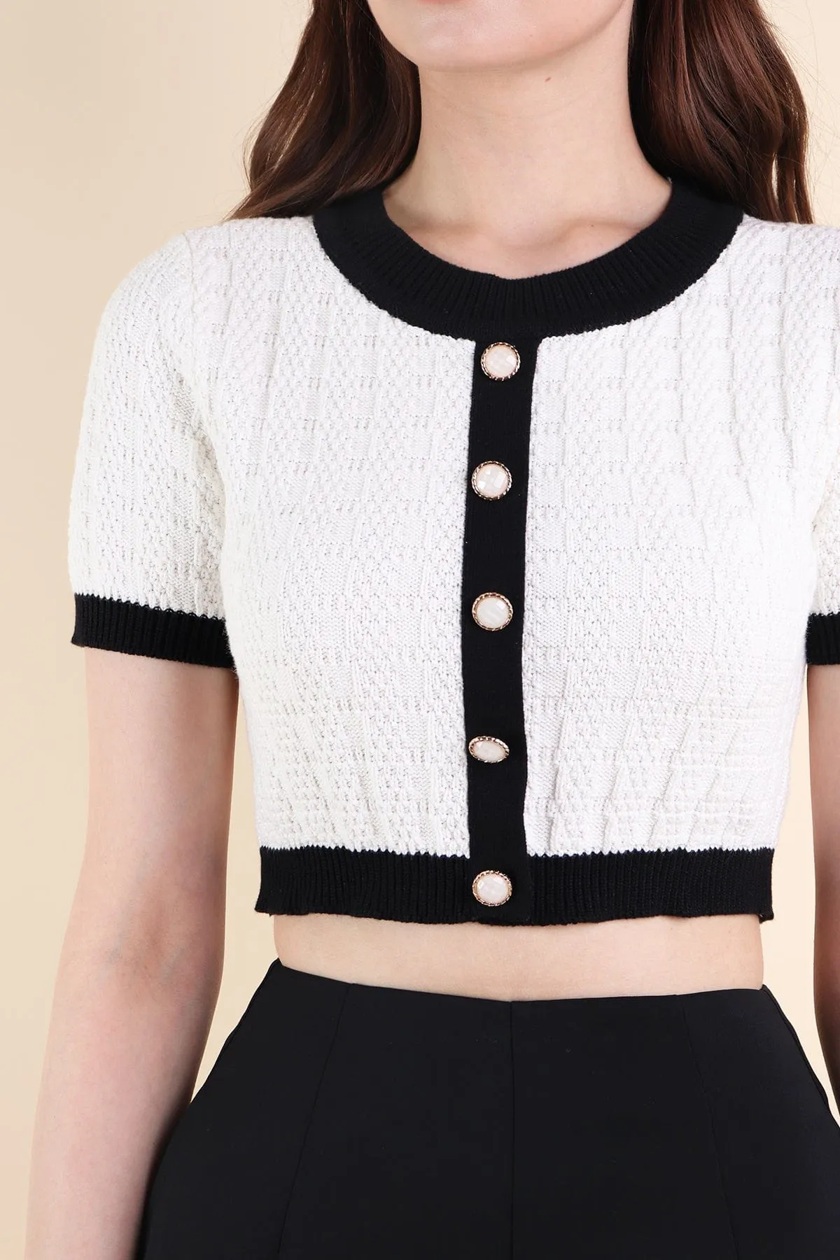 RESTOCKED** MEA SLEEVED KNIT TOP IN WHITE