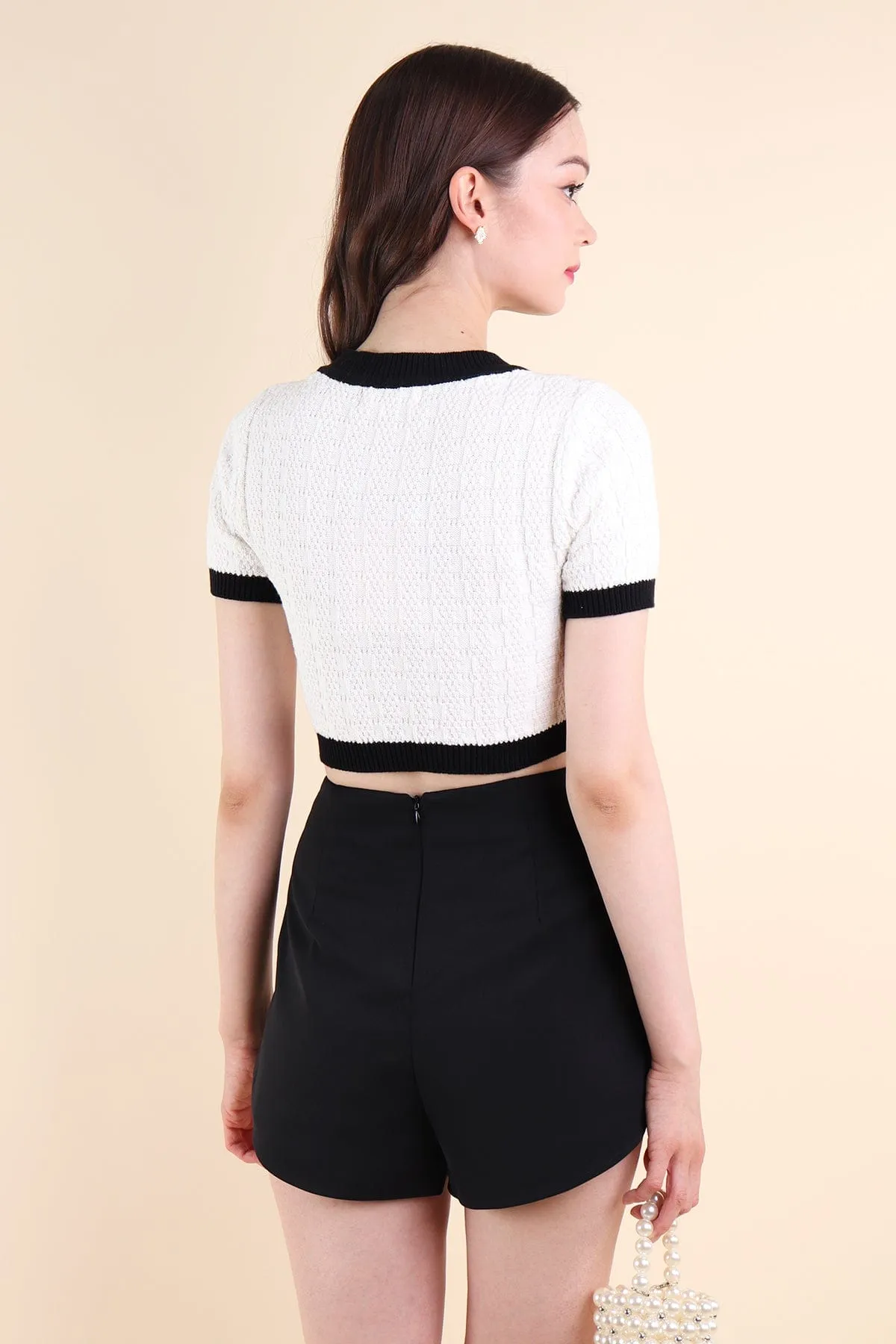RESTOCKED** MEA SLEEVED KNIT TOP IN WHITE