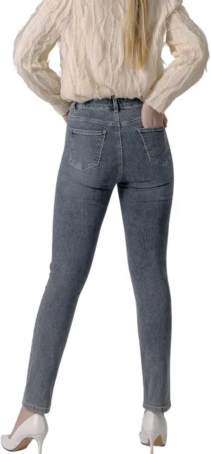 RIRI&CO Women's Elastic High Waisted Jeans Slim Stretch Skinny Casual Denim Pants