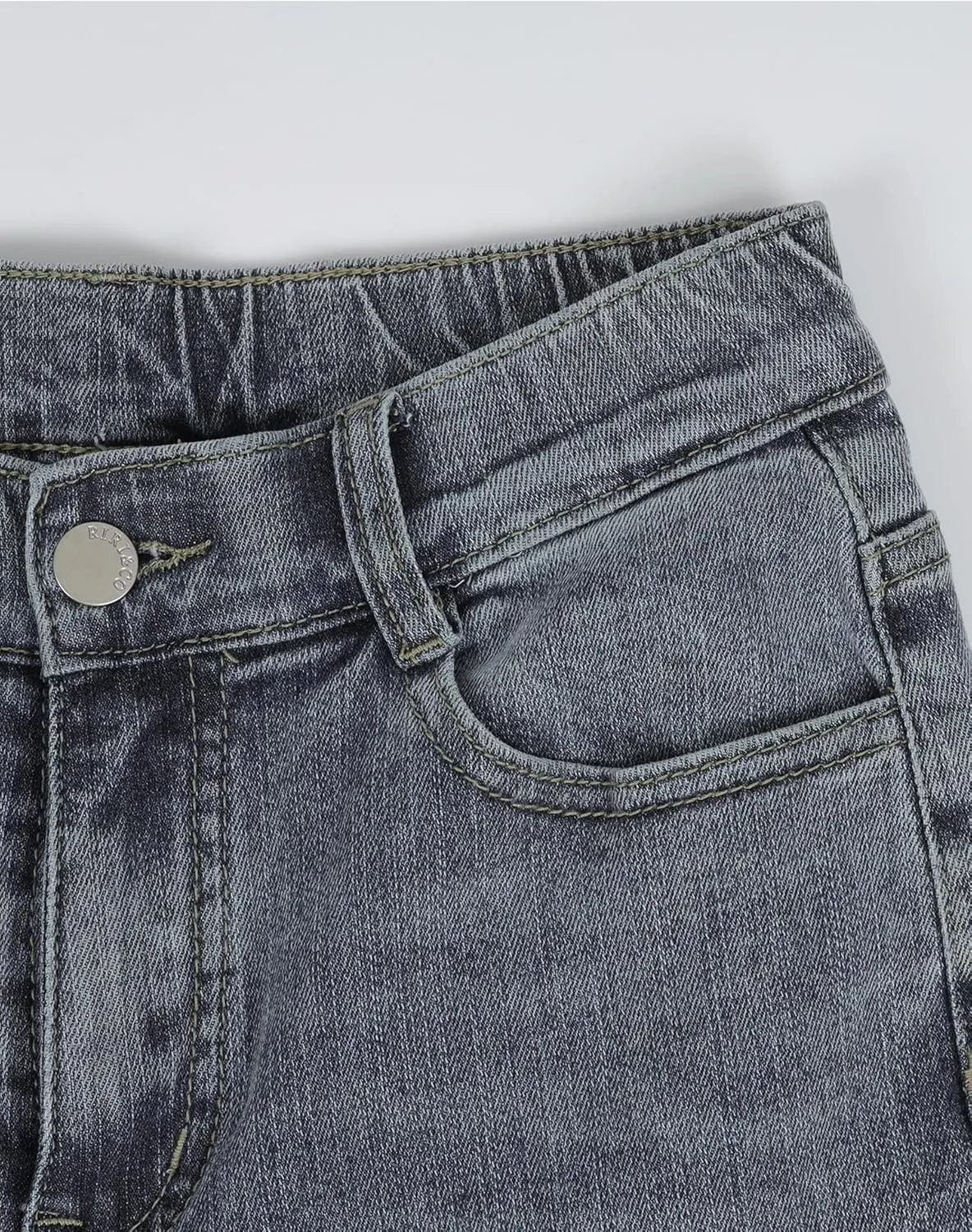 RIRI&CO Women's Elastic High Waisted Jeans Slim Stretch Skinny Casual Denim Pants