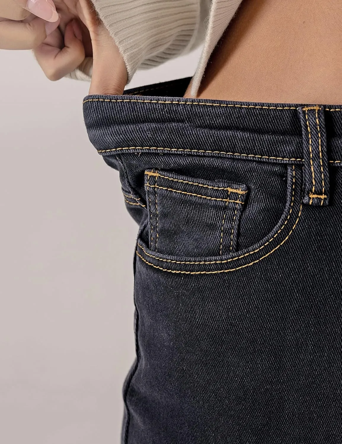RIRINCO Womens Elastic High Waisted Jeans Slim Stretch Casual Raised Denim Pants