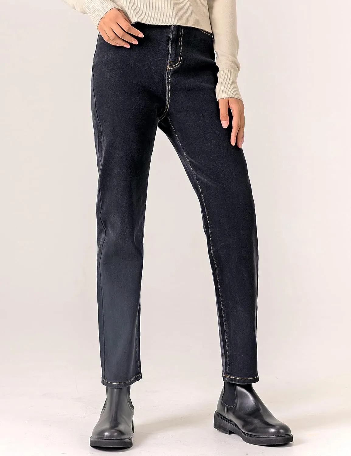 RIRINCO Womens Elastic High Waisted Jeans Slim Stretch Casual Raised Denim Pants