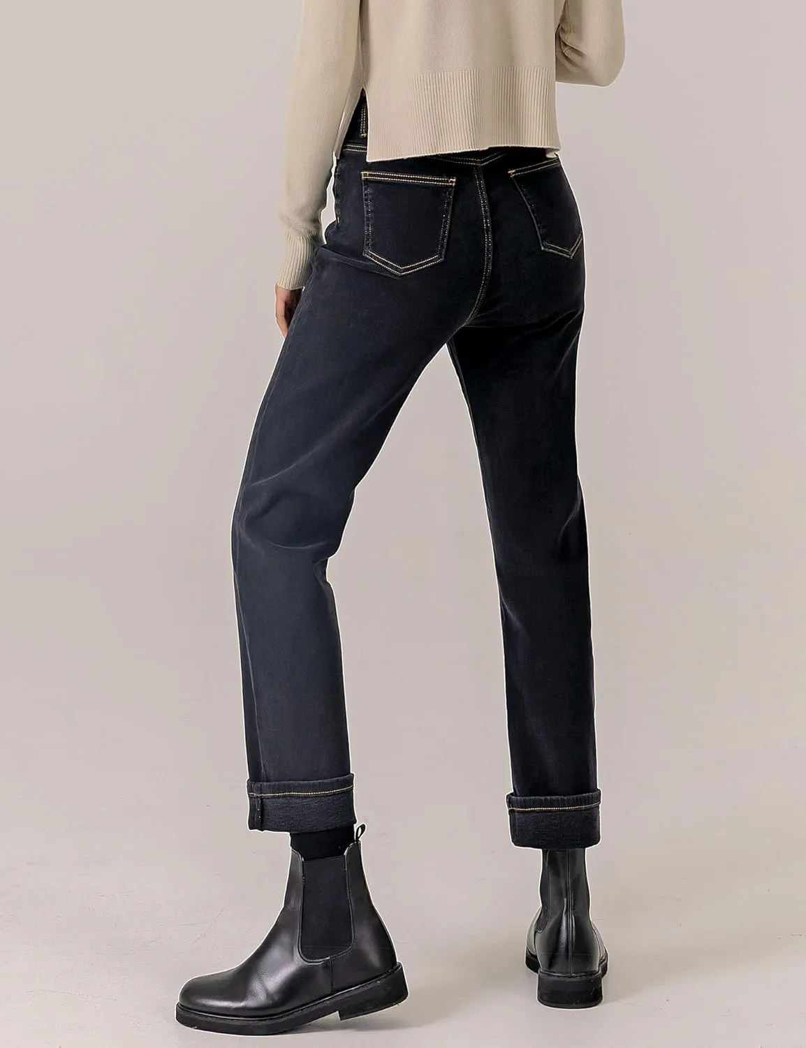 RIRINCO Womens Elastic High Waisted Jeans Slim Stretch Casual Raised Denim Pants