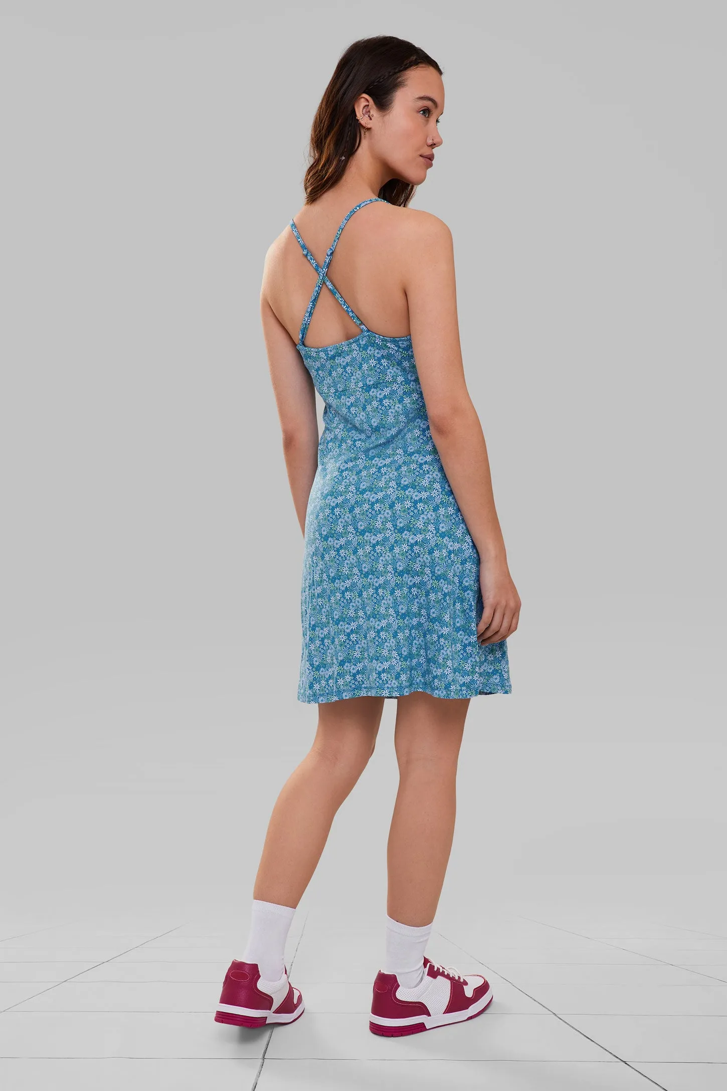 Robe courte à bretelles imprimée - Femme