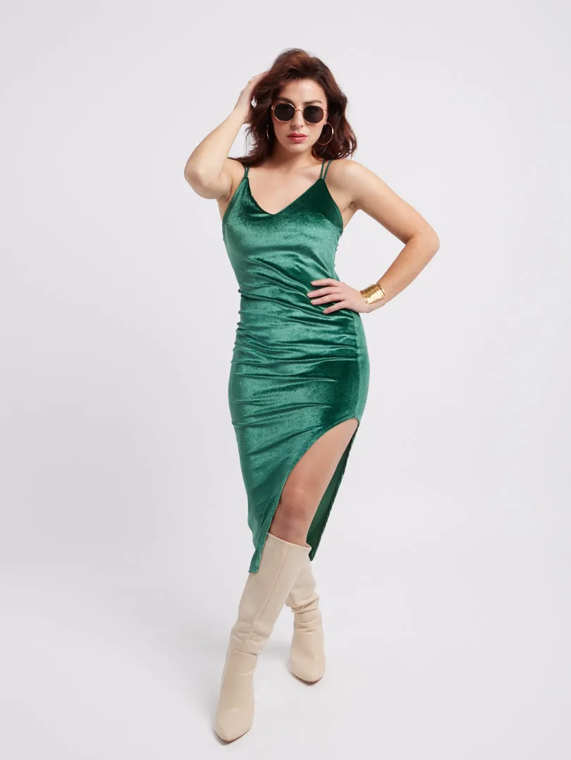 Robe moulante en velours